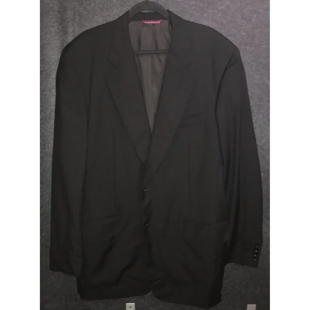 Samuelsohn LORO PIANA Tasmanian Super 120's Blazer Jacket Black Stripe 100% Wool